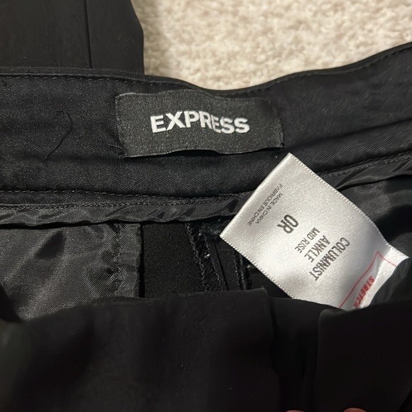 Express Workwear: Columnist Ankle Mid Rise Pants w/ Ruffle Pockets - Picture 3 of 4